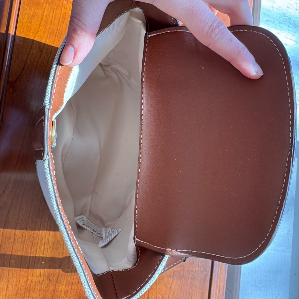 Zara Elegant Brown and Cream Women's Bag - Picture 5 of 5